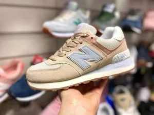 Кроссовки New Balance  574 розовые с голубым мечта