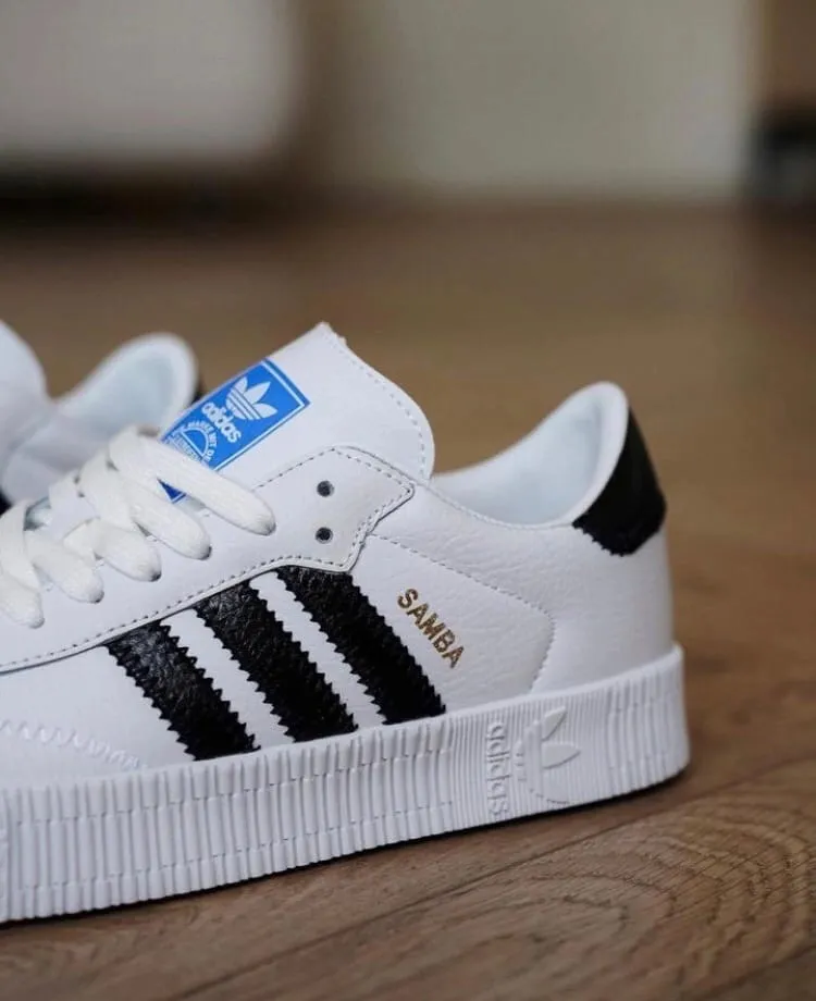 Adidas Samba белые с черным на толстой подошве Adidas Samba белые с черным на толстой подошве
