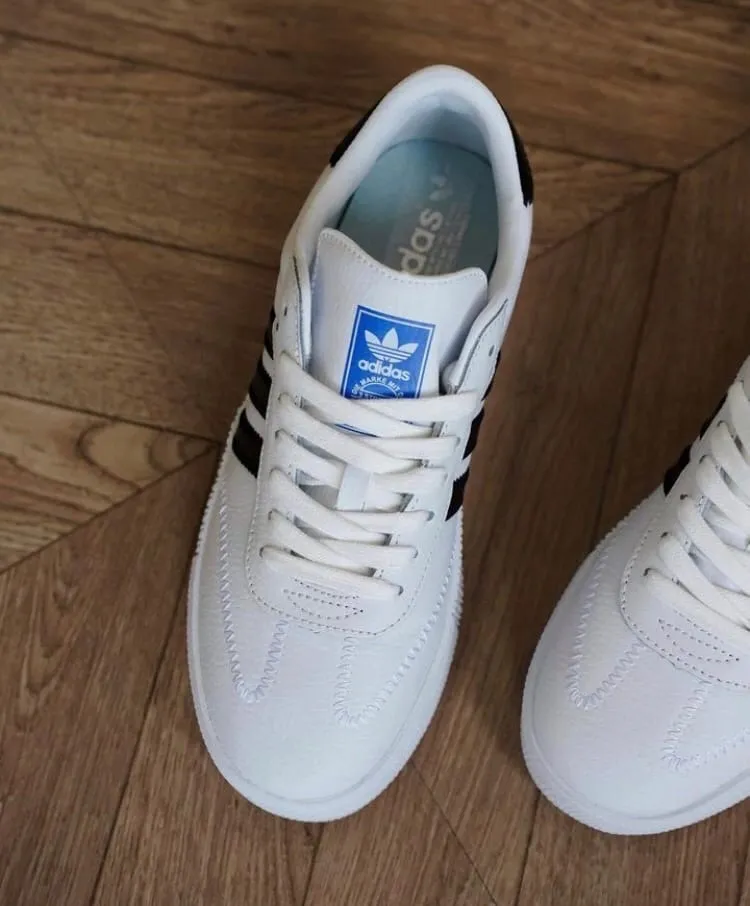 Adidas Samba белые с черным на толстой подошве Adidas Samba белые с черным на толстой подошве