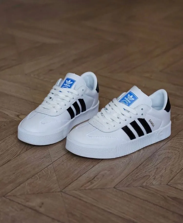 Adidas Samba белые с черным на толстой подошве Adidas Samba белые с черным на толстой подошве
