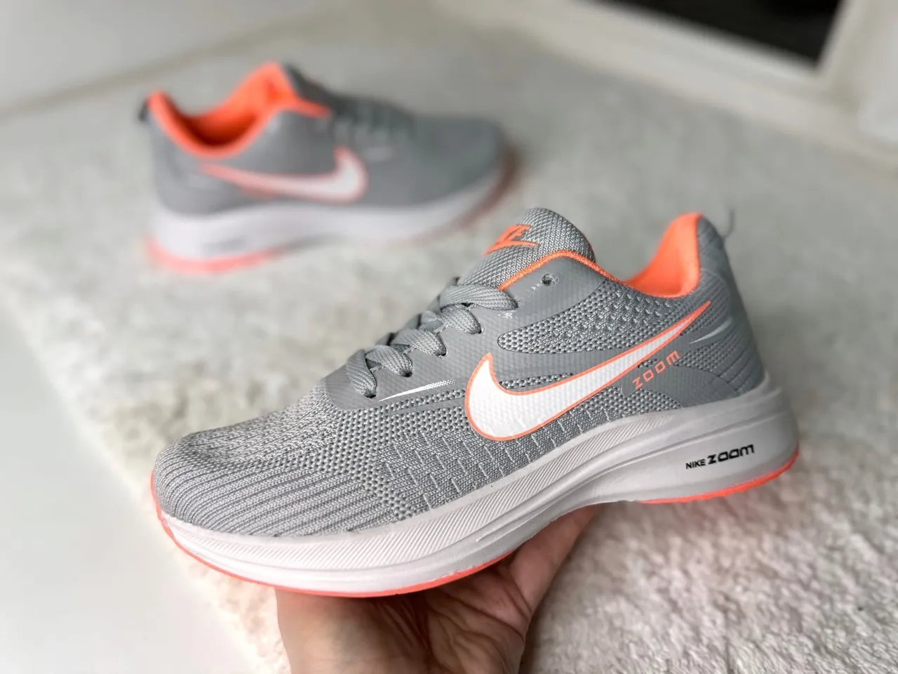 Nike Zoom серые с оранжевым Nike Zoom серые с оранжевым
