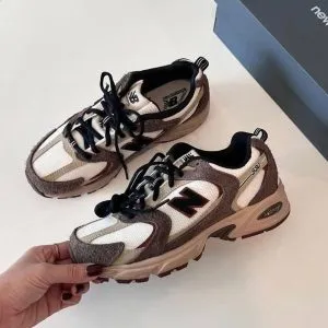New Balance 530 коричневые с бежевым