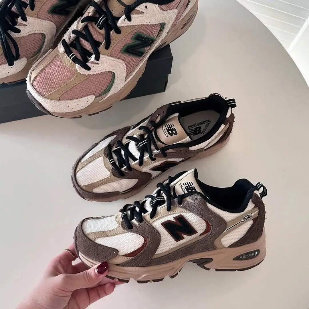 New Balance 530 коричневые с бежевым