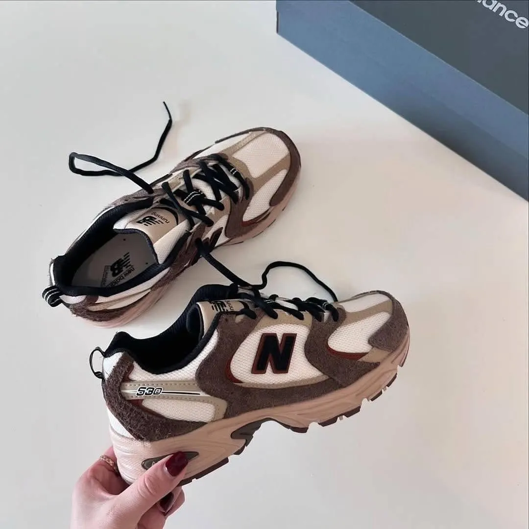 New Balance 530 коричневые с бежевым