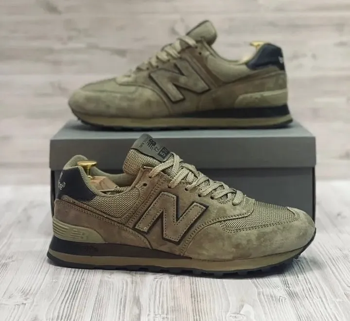 New Balance 574 Хаки с темной подошвой
