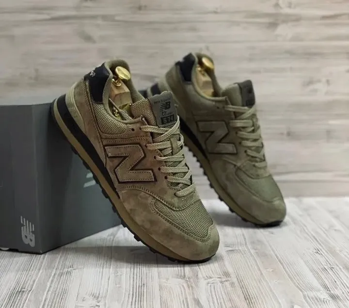 New Balance 574 Хаки с темной подошвой