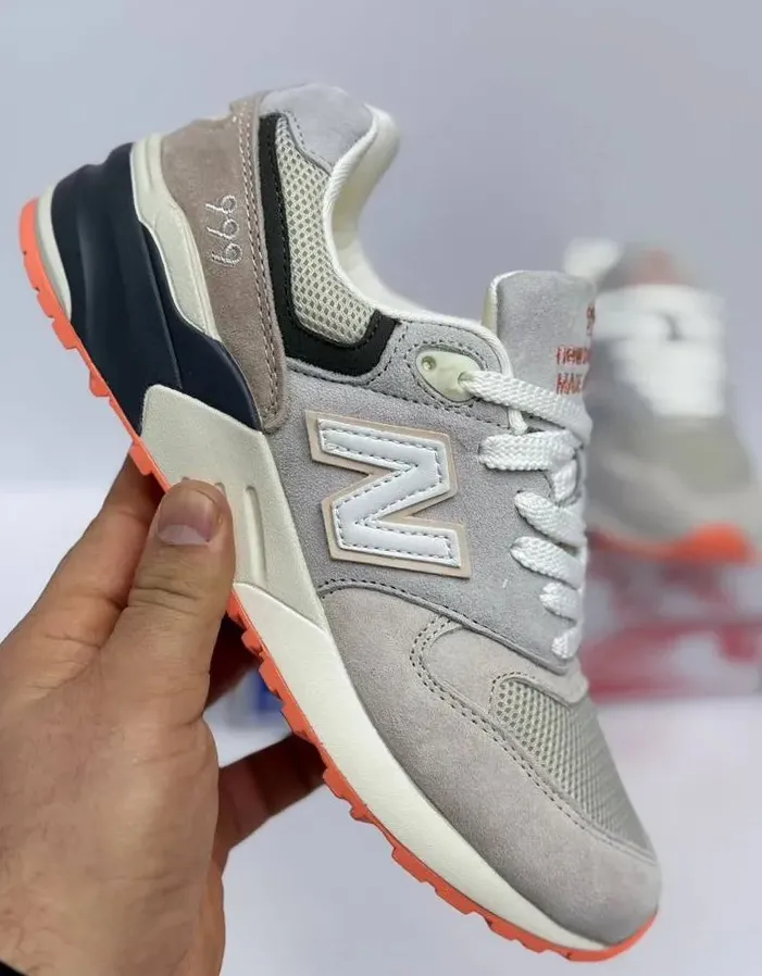 New Balance 999 бежевые с оранжевым