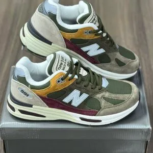 New Balance 991 зеленые с желтым