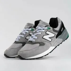 New Balance 999 светло-серые с зеленым