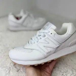 New Balance 574 белые с сеткой