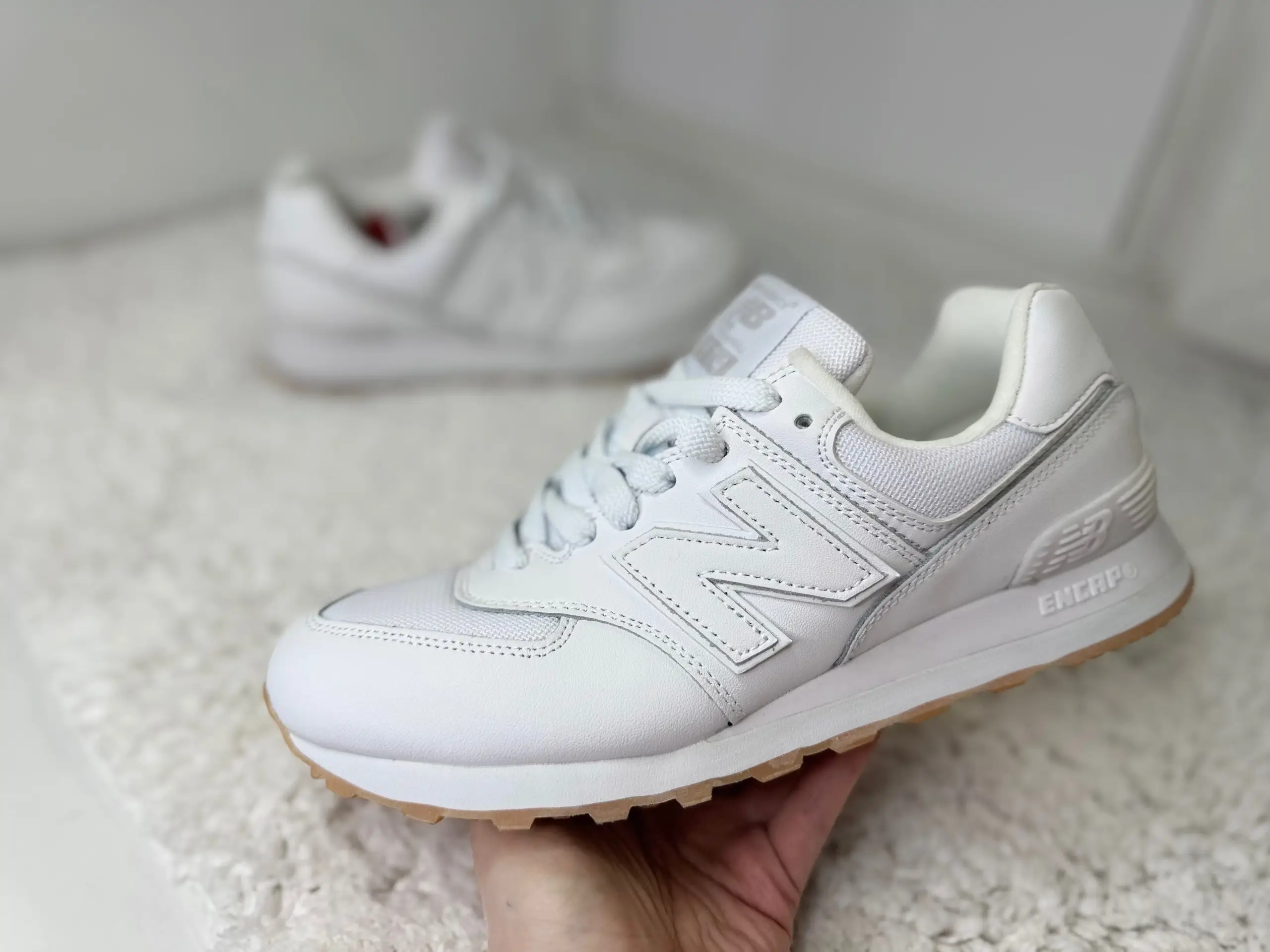 New Balance 574 белые с сеткой