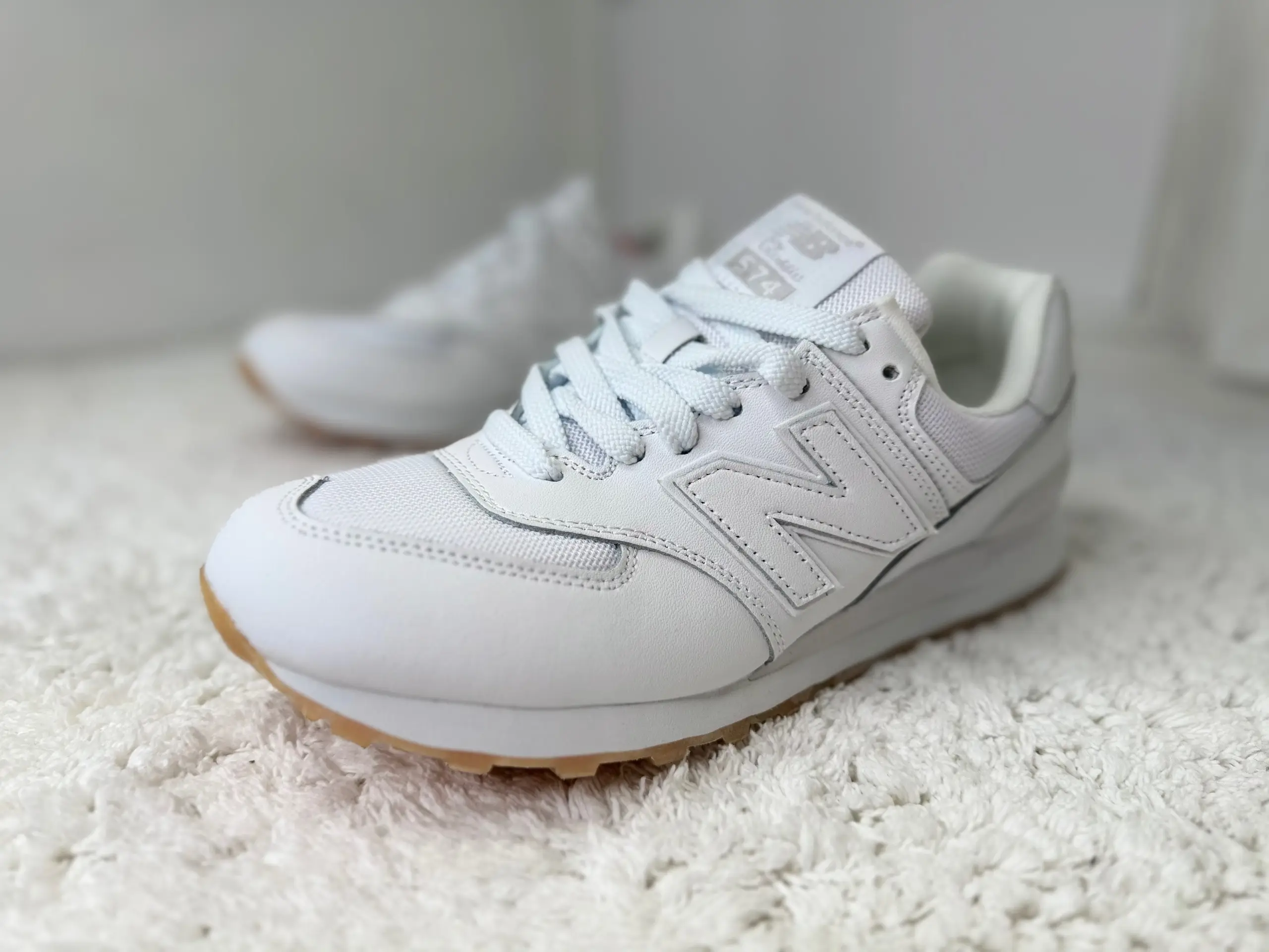 New Balance 574 белые с сеткой