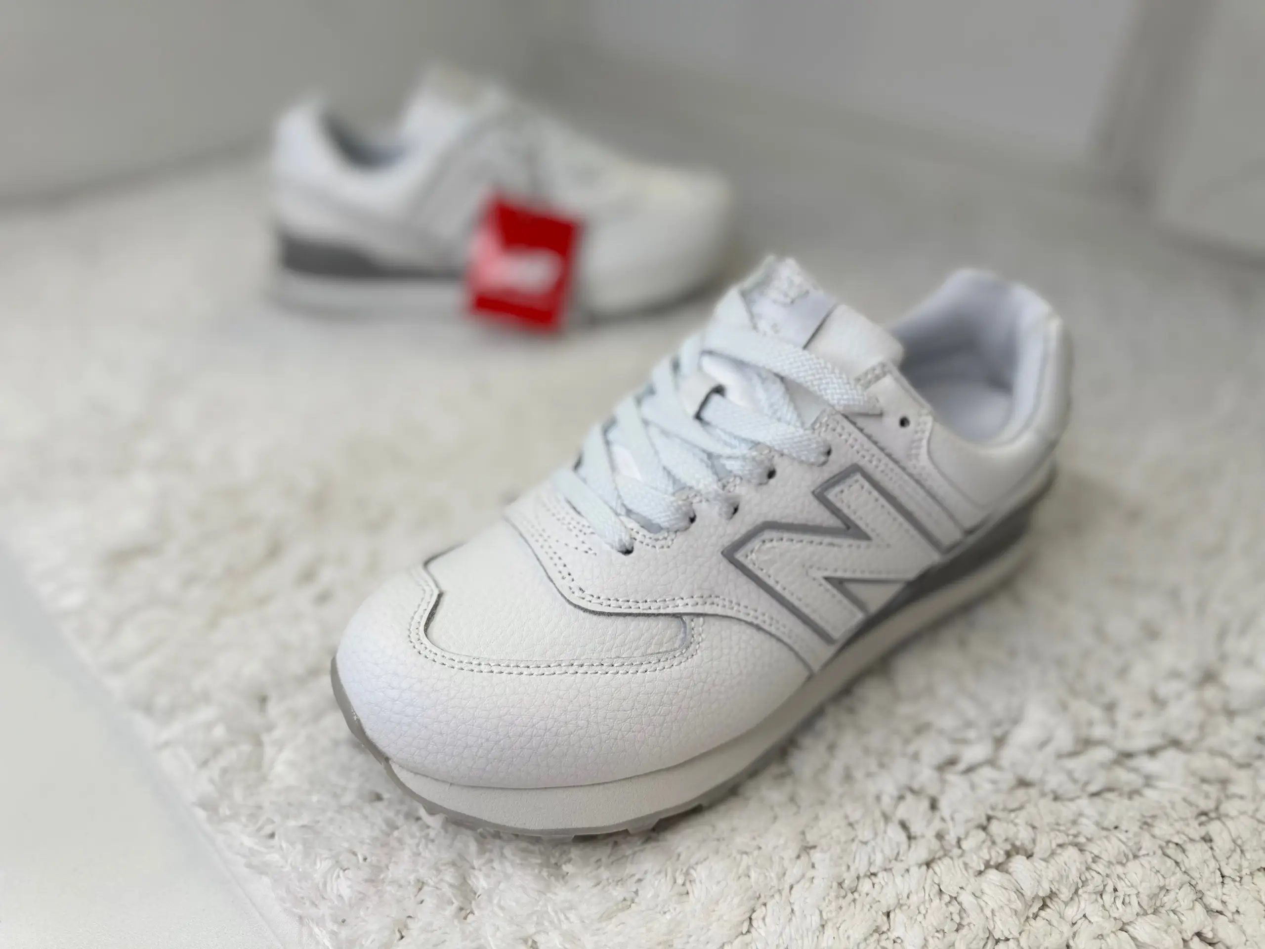 New Balance 574 белые с серым